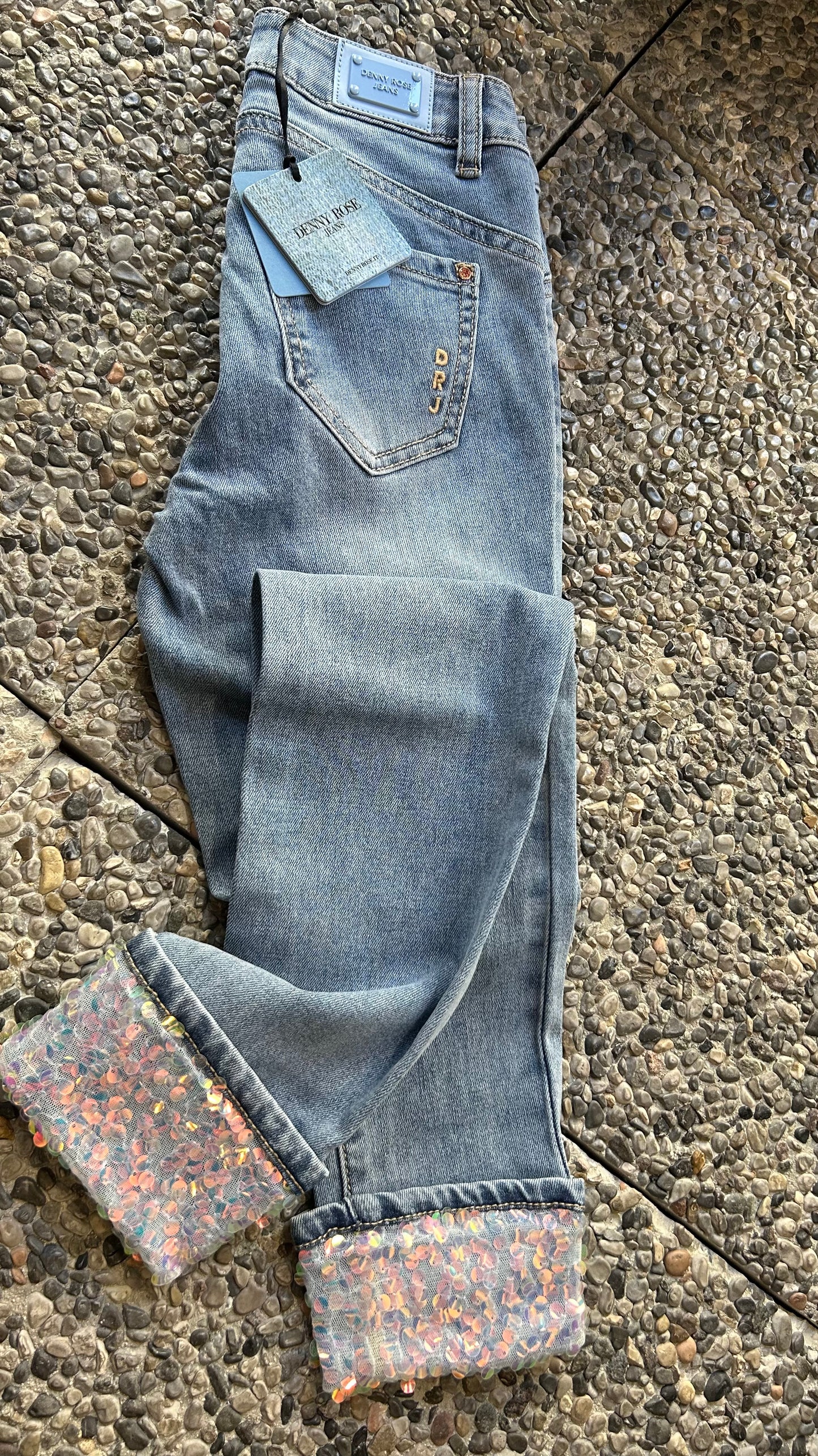 Jeans skinny con paillettes Denny Rose - topshopbagnolo