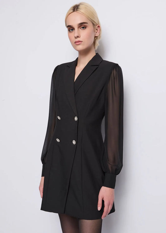 Abito maniche in georgette Denny Rose