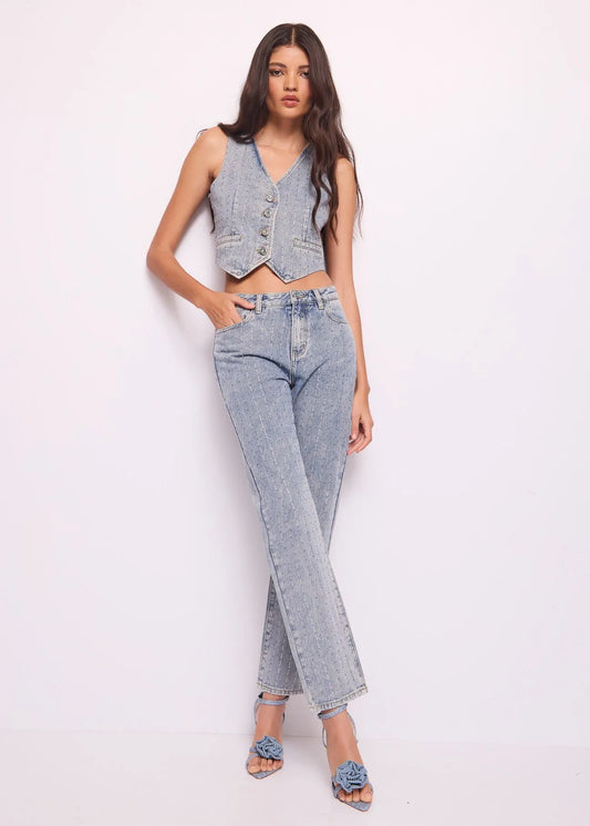 Jeans con strass Denny Rose - topshopbagnolo