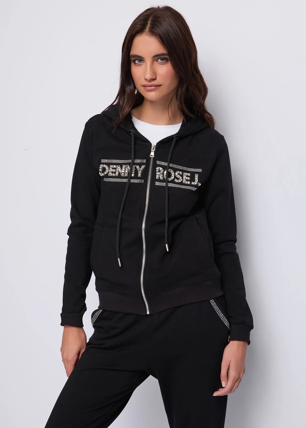 Felpa con logo strass Denny Rose - topshopbagnolo