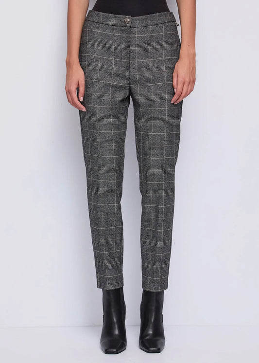 Pantaloni motivo check Denny Rose