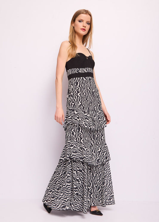 Abito lungo balze Denny Rose - topshopbagnolo