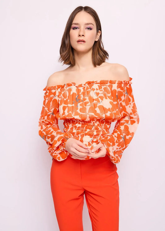 Blusa in georgette stampata Denny Rose