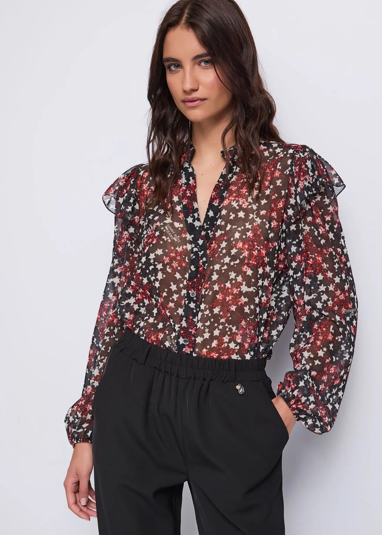 Camicia stampa stelle Denny Rose
