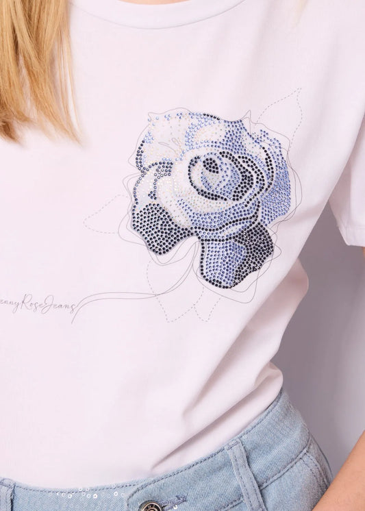 T-Shirt con stampa fiore Denny Rose